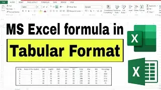 MS Excel Tabular Formulas | Anjali Bhardwaj |