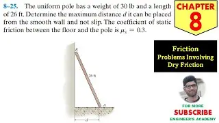 8-25 Friction - Chapter 8 | Hibbeler Statics 14th ed | Engineers Academy