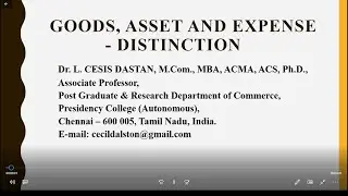 Goods, Asset & Expense