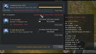 Combined level 1800 achievement + EXP-ing tips