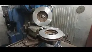Проточка тормозных дисков Sharpening of brake discs #ТокарныйстанокФТ11Ф1