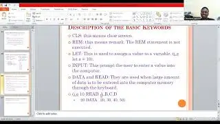 Introduction to BASIC Programming Language Part 1