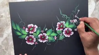 Basics of ONE STROKE Painting Techniques for Beginners l How to paint easy flower l Varsha fine art