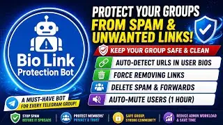 How to Stop Telegram Group User Spam Bio Link & User Transfer | Bio Protection Bot | KS Bots