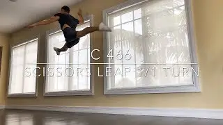 How to scissors leap 1/1 turn | aerobic gymnastics 2019 | Перекидной | C466