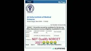 MY First NORCET (Delhi AIIMS) 2021  Result Really Heart touching Result 😭😭🙏🙏