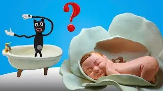 Cartoon Cat and Cannibal Bathtub in the Air Layer 💁‍♀️ WE SHAPE A BABY ON A FLOWER