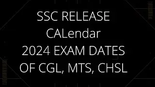 SSC RELEASE CALENDAR