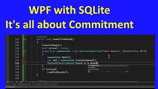WPF with SQLite Part4, Committing to the database