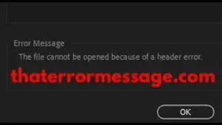 The file cannot be opened because of a header error (Adobe)