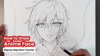 How to Draw Anime Boy Face (bishōnen) Step by Step | Slow Tutorial for Beginners 