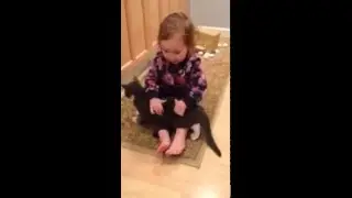 Funny Russian baby vs cat