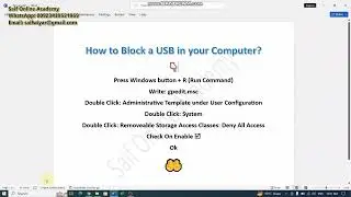 How to Block a USB in a Computer | in Pashto | block USB | Unblock USB | 2024 | Saif Online Academy