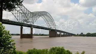 Interstate Bridge Over Mississippi. Stock Footage