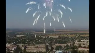 День міста. Нічний Гадяч і фейерверк з висоти пташиного польоту.