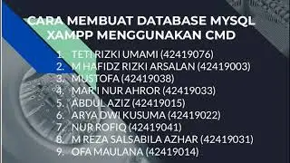 CARA MEMBUAT DATABASE MYSQL (XAMPP) DENGAN MENGGUNAKAN CMD