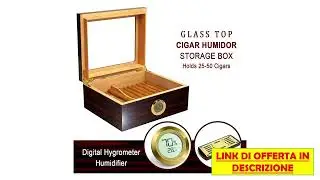 Humidor per Sigari,SLEGE Cedro Spagnolo Humidor Sigari Fatto Mano,Digitale Igrometro