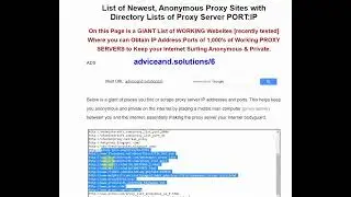 IPaddress:Port List Directory of Tested, Working 