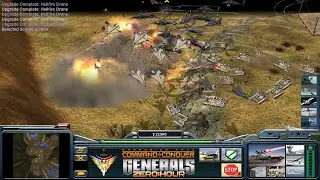 C&C Generals - Zero Hour: 1 vs. 7 - Laser vs. 7 Hard Demolition & Tank (8Star)