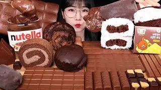신상 초콜렛 디저트🍫 마시멜로 케이크 초코케이크 머핀 아이스크림 디저트 먹방 리얼사운드 Nutella Marshmallow Chocolate Dessert Mukbang Asmr