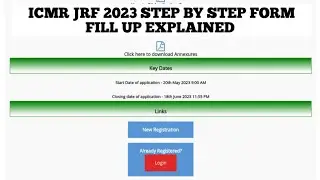 HOW TO FILL ICMR JRF 2023 ONLINE APPLICATION FORM || STEP BY STEP EXPLAINED ||