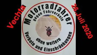4700 Motorradfahrer demonstrieren in Vechta, gegen Fahrverbot an Wochenenden.
