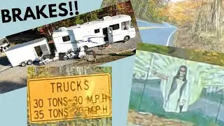 900’ elevation drop in 6 minutes with 35’ RV Pulling 16’ Trailer #jesustakethewheel #mountainview 
