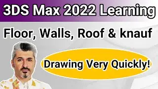 3DS Max 2022 Tutorials - Very Quickly Modeling the Walls, Roof, Floor & Knauf!