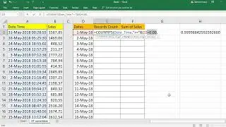 EXCEL: How to consolidate all Date Time Records into respective Date Records in excel.