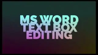 Text Box in Ms Word 2016. Insert and Edit Text Box in MS Word . Microsoft Word Bangla Tutorial