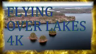 FLYING OVER LAKES 4K UHD - Relaxing Music  With Beautiful Nature Sounds