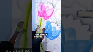 Handmade painted Wallpaper #art #wallpaintingideas #walldesigns #painting #diy