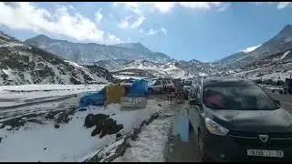 مناظر خلابة _الثلوج  في  طريق  ورزازات مراكش_ جبل تيشكا