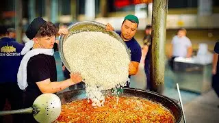4 tons Uzbek Wedding PILAF SECRETS ! 7 types of Pilaf at the same time #food #foodlover #wedding