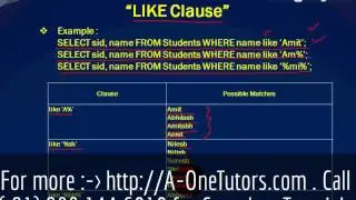 Using Like clause in A SQL Query