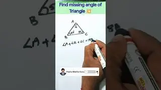 Find missing angle of a triangle 💥🕵️#find #angle #shortsviral #shorts #youtube shorts.