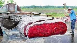 Primitive Process of Cutting Massive Volcanic Glass to Make Crystal Balls