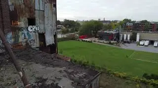 Pull back shot in an old abandonned factory