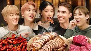 K-POP Stars Introduce Their Favourite Food to Korean Englishman!!