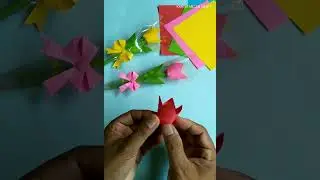 Make romantic flower crafts from origami paper