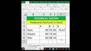 Keyboard shortcuts in Excel #excelinhindi  #excel  #excelinhindi #excelshortcutkeys Part-4