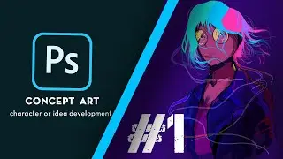 Anime character concept art | Photoshop illustration | speedart