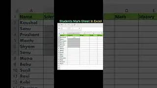 Excel Interview Question Students Marksheet in Excel #excel #exceltips #exceltutorial#msexcel#shorts