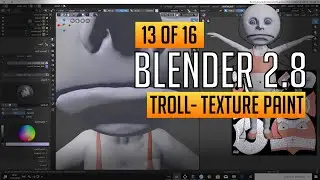 Making a troll - Texture paint (13/16) Blender 2.8