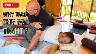 Abdominal massage and leg massage. Part 2 Brandon Raynor working on Dan in New Zealand