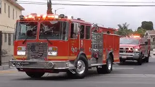 LACoFD Engine 9 & Squad 16 Responding