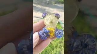 Брелок Мишка из сухоцветов 