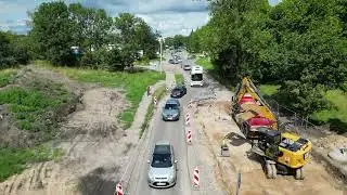 Olsztyn - rondo  ul. Zientary-Malewskiej  i Poprzeczna.  budowa 25.07.2024  dron 4K
