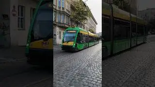POZNAN | City tram 🚊 on Plac Wielkopolski - 4K  #trams