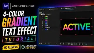 4-Color Gradient Text Effect Tutorial - No Plugins Adobe After Effects